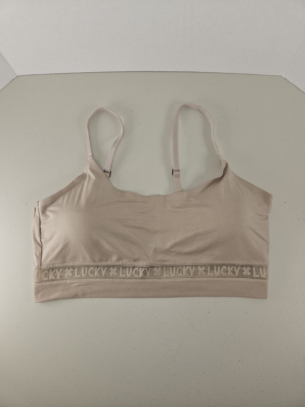 XL Lucky Brand Brand Beige Seamless Bralette Like New Soft